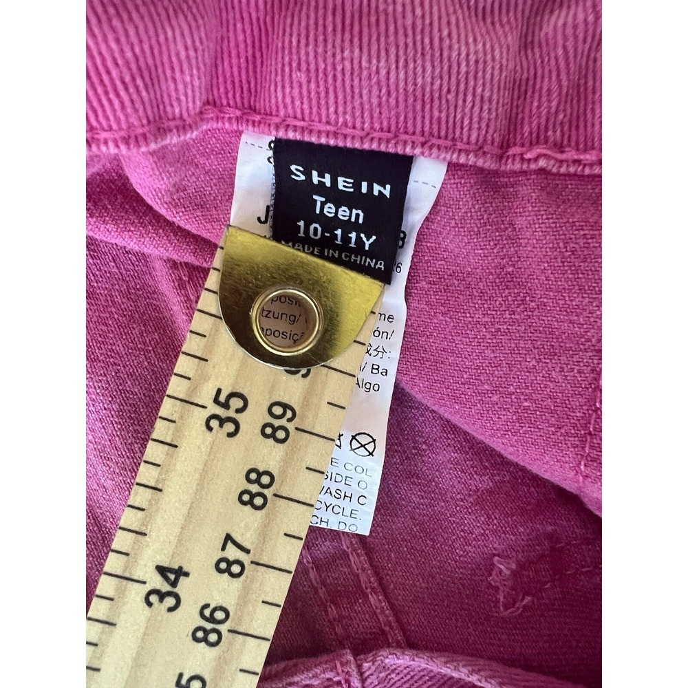 SHEIN jeans Teen pink Cargo 23x26 Girls 10-11 Year‎ rockabilly barbiecore - Picture 3 of 7